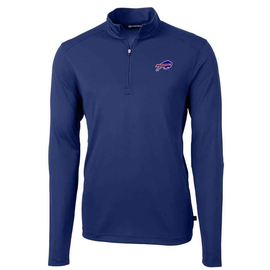 Buffalo Bills Cutter & Buck Virtue Eco Pique Recycled Quarter-Zip Pullover Jacket - Royal