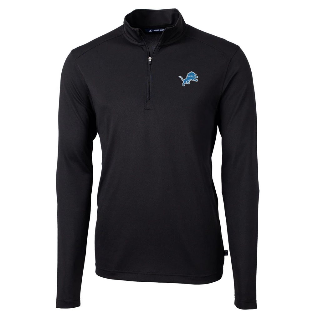 Кофта с короткой молнией Detroit Lions Cutter & Buck Virtue Eco Pique Recycled (чёрный)