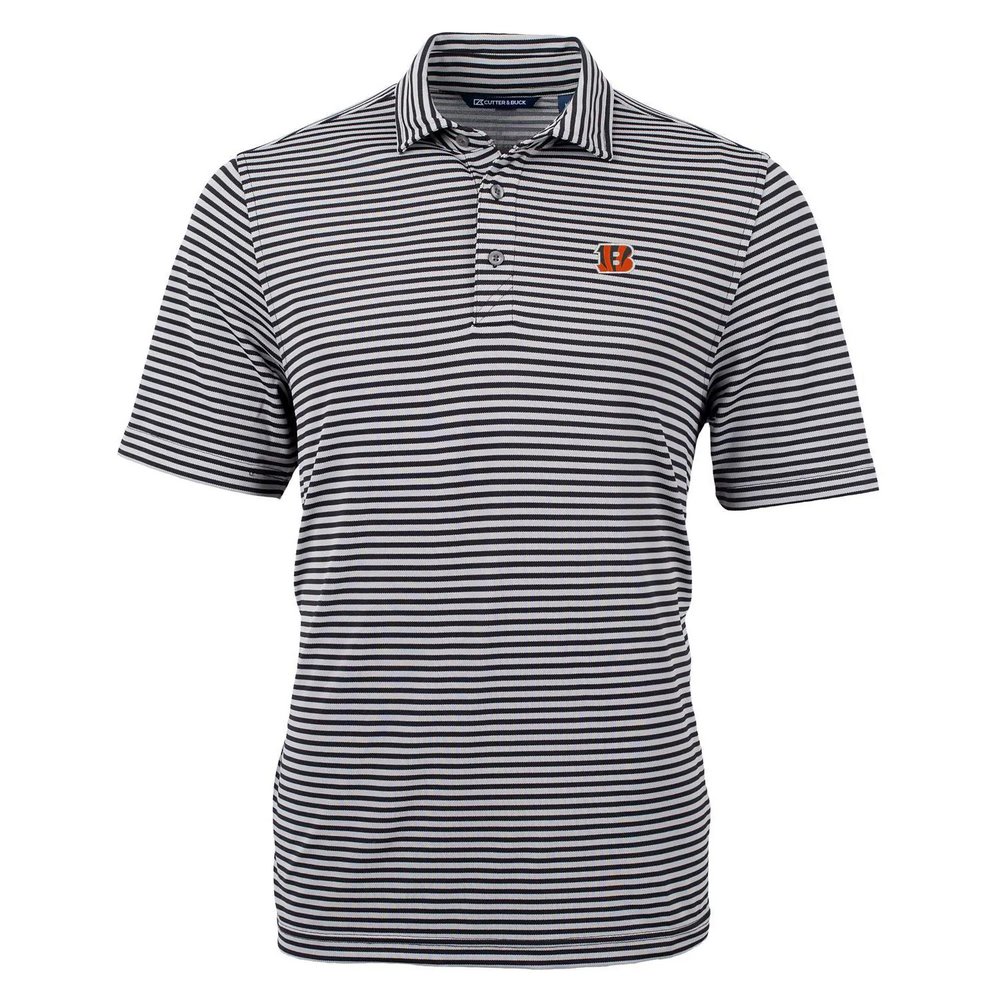 Cincinnati Bengals Cutter & Buck Virtue Eco Pique Stripe Recycled Polo - Black