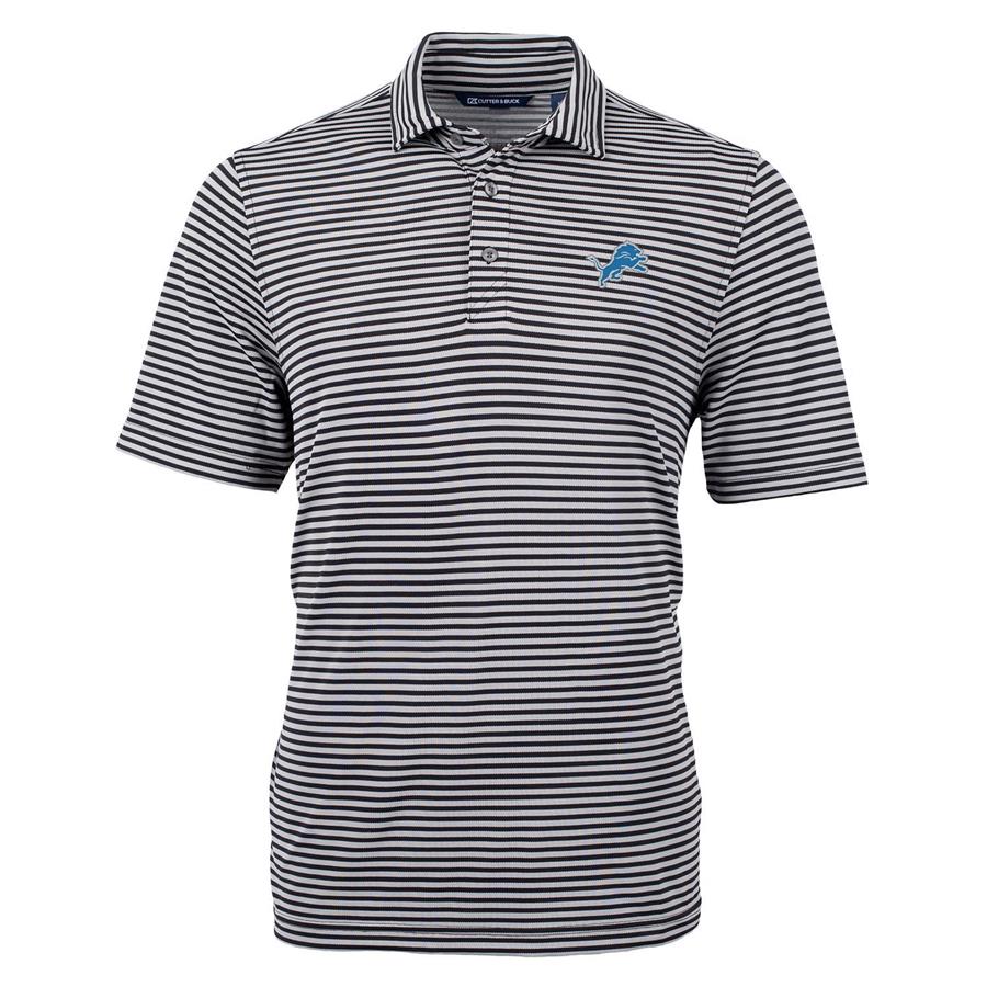 Поло Detroit Lions Cutter & Buck Virtue Eco Pique Stripe Recycled (чёрный)