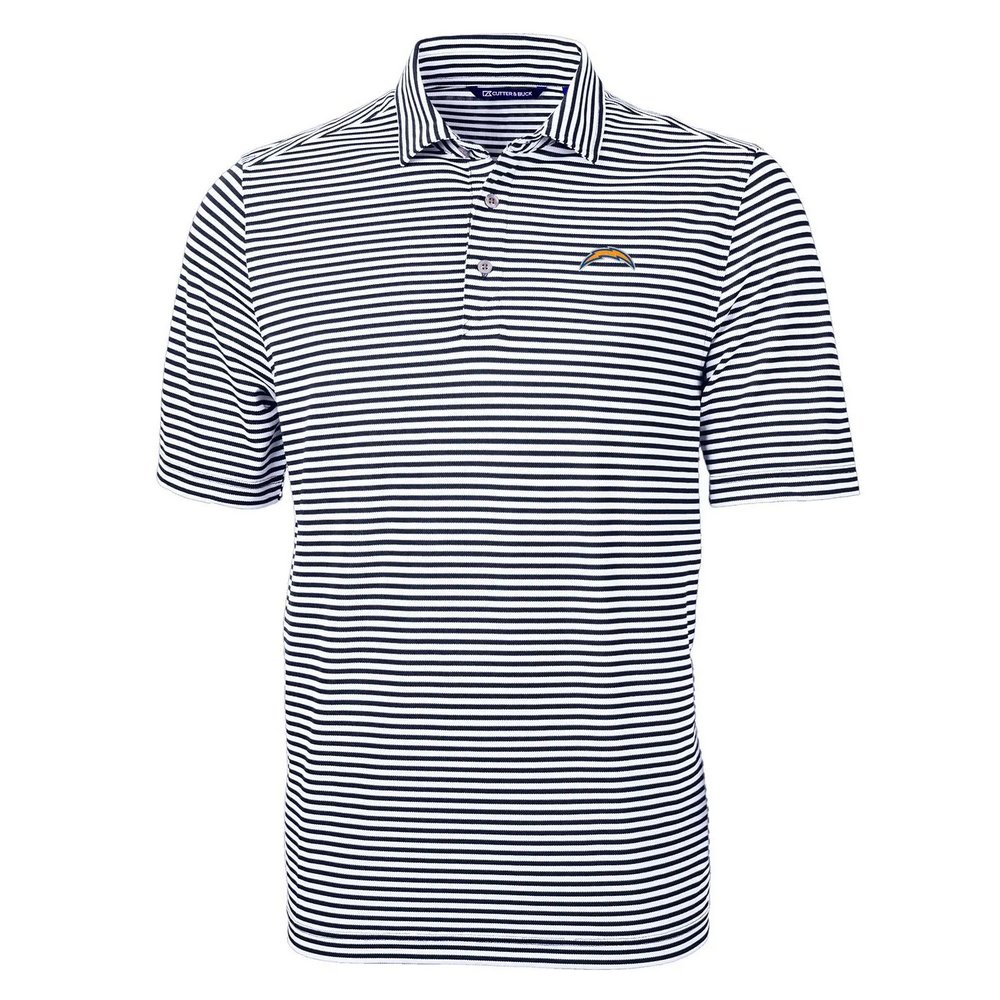 Поло Los Angeles Chargers Cutter & Buck Virtue Eco Pique Stripe Recycled (тёмно-синий)