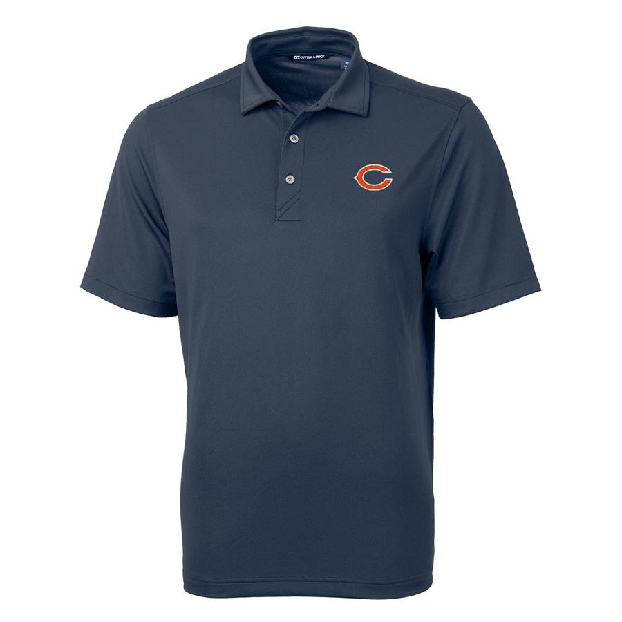 Chicago Bears Cutter & Buck Virtue Eco Pique Recycled Polo - Navy