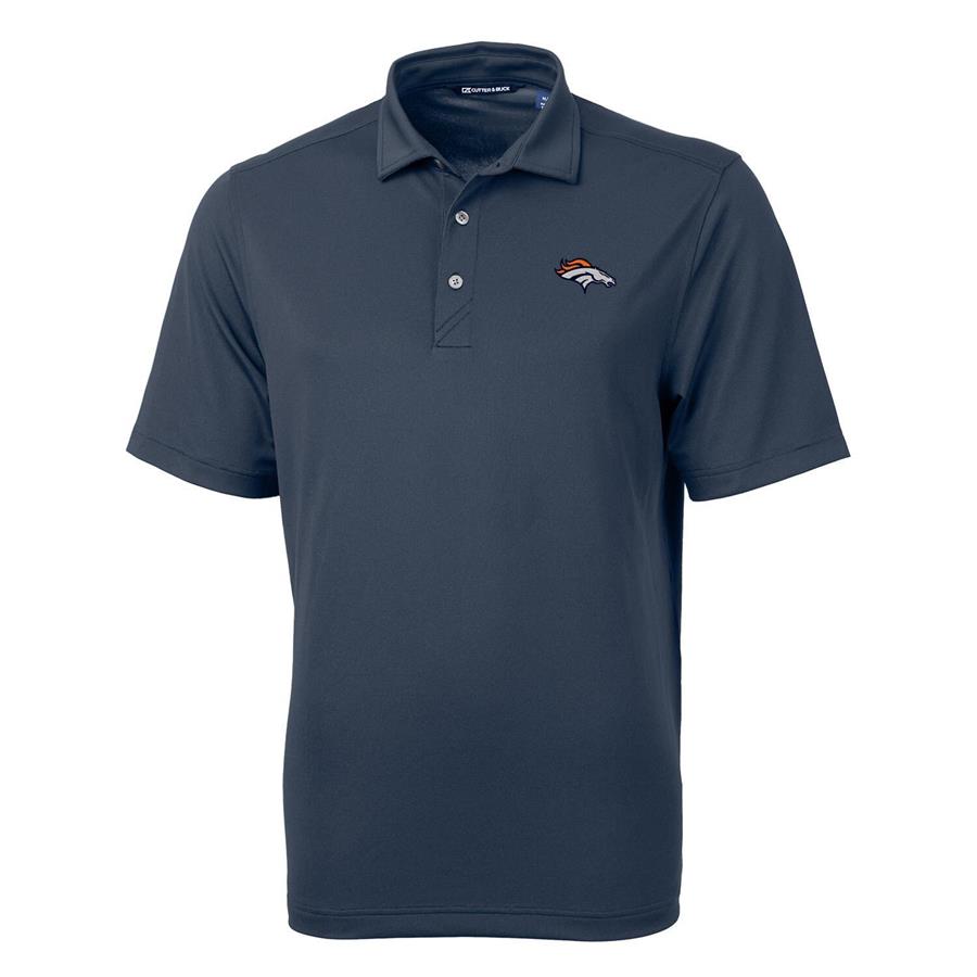 Denver Broncos Cutter & Buck Virtue Eco Pique Recycled Polo - Navy
