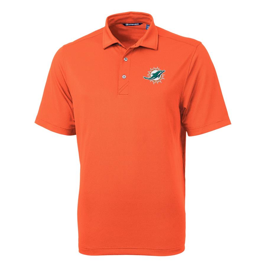 Miami Dolphins Cutter & Buck Virtue Eco Pique Recycled Polo - Orange