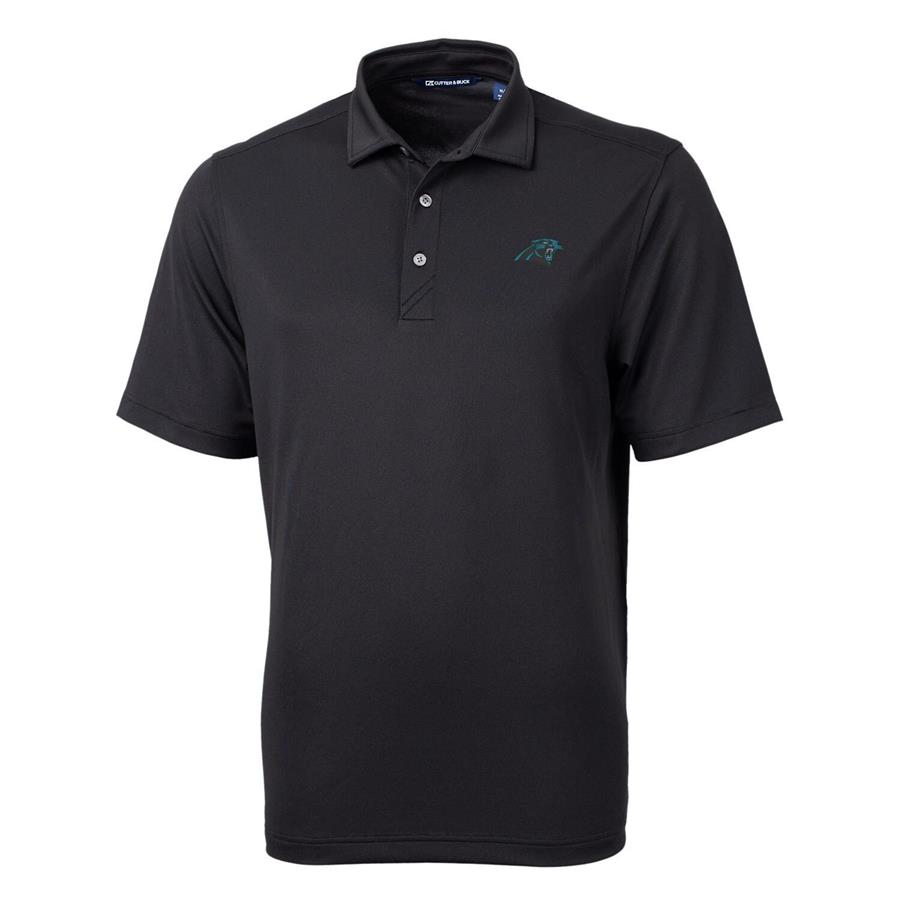 Carolina Panthers Cutter & Buck Virtue Eco Pique Recycled Polo - Black