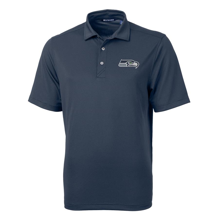 Seattle Seahawks Cutter & Buck Virtue Eco Pique Recycled Polo - College Navy