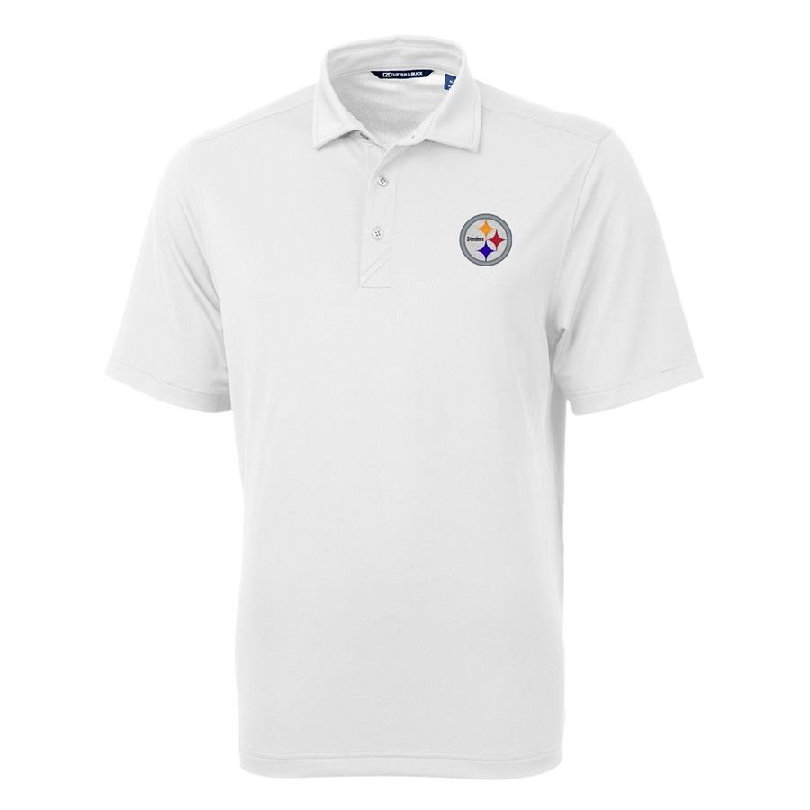 Pittsburgh Steelers Cutter & Buck Virtue Eco Pique Recycled Polo - White