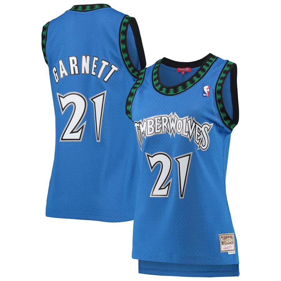 Женское джерси Kevin Garnett Minnesota Timberwolves Mitchell & Ness Hardwood Classics Swingman (синий)