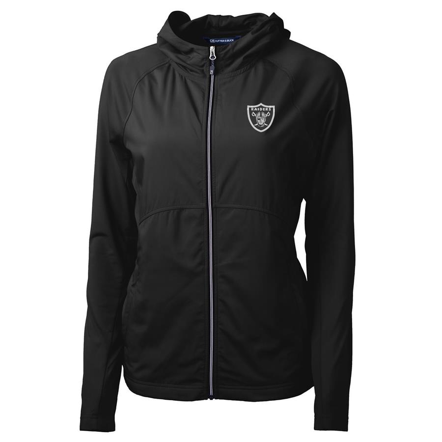 Las Vegas Raiders Cutter & Buck Women's Adapt Eco Knit Full-Zip Hoodie - Black