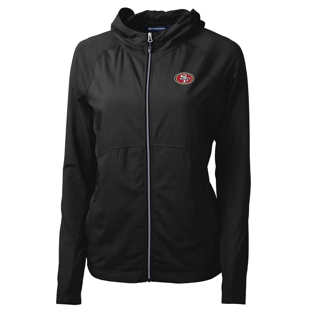 San Francisco 49ers Cutter & Buck Women's Adapt Eco Knit Full-Zip Hoodie - Black