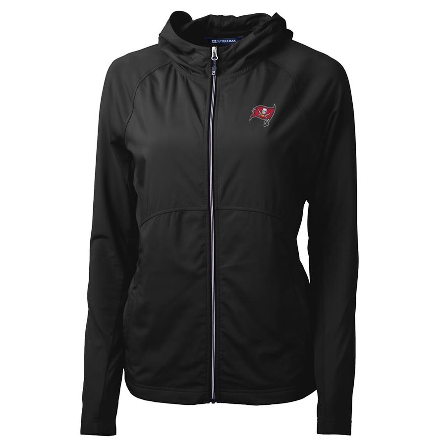 Tampa Bay Buccaneers Cutter & Buck Women's Adapt Eco Knit Full-Zip Hoodie - Black