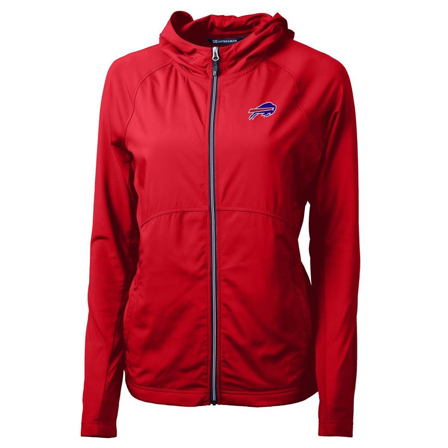 Buffalo Bills Cutter & Buck Women's Adapt Eco Knit Full-Zip Hoodie - Red