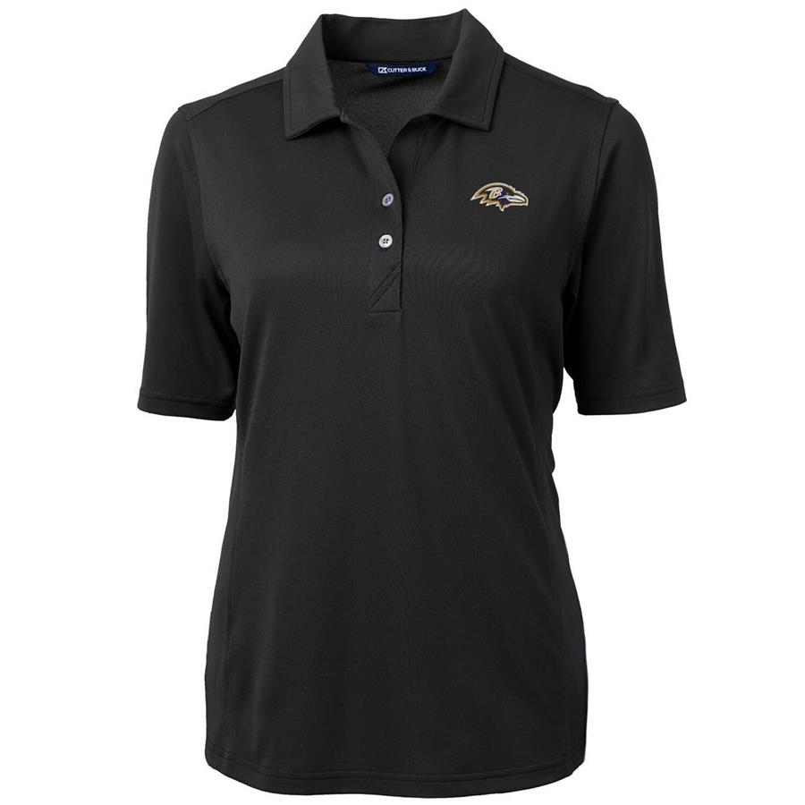 Baltimore Ravens Cutter & Buck Women's Virtue Eco Pique Recycled Polo - Black