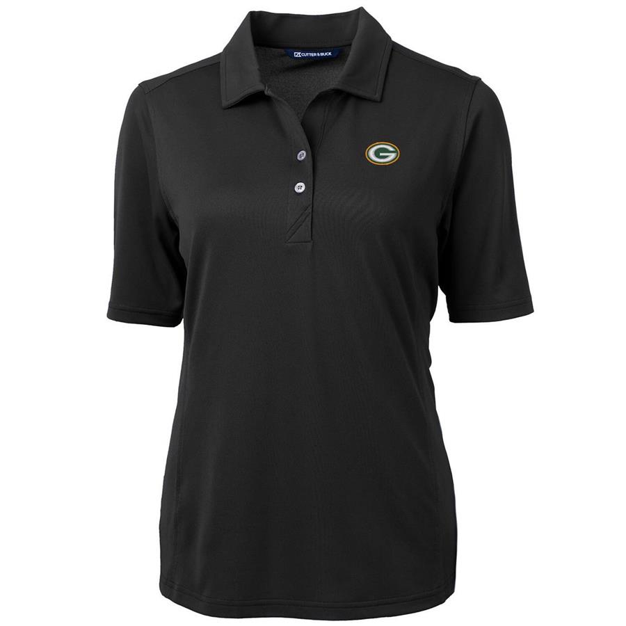 Green Bay Packers Cutter & Buck Women's Virtue Eco Pique Recycled Polo - Black