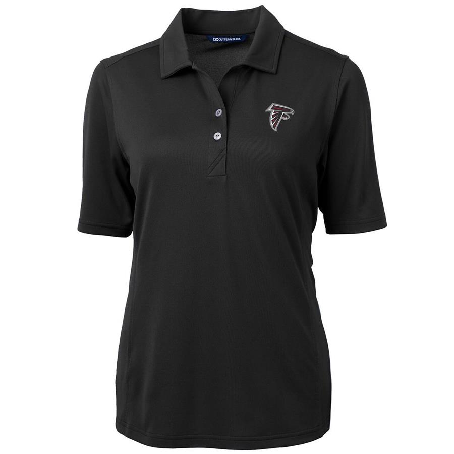 Atlanta Falcons Cutter & Buck Women's Virtue Eco Pique Recycled Polo - Black