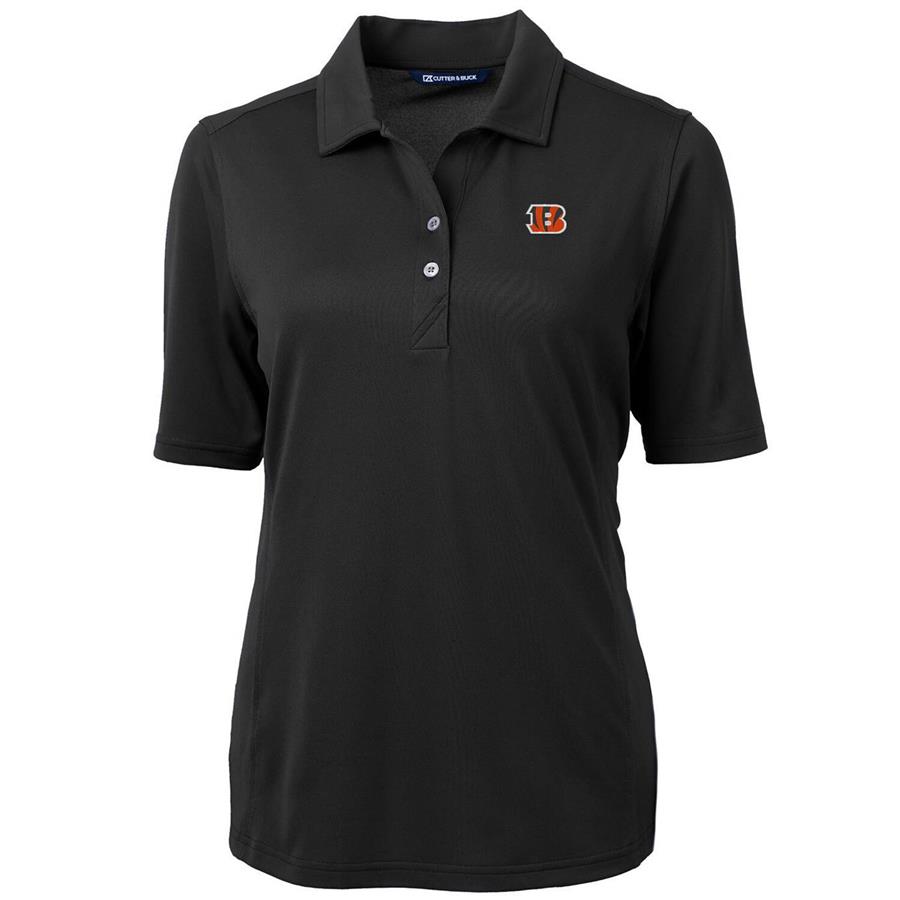 Cincinnati Bengals Cutter & Buck Women's Virtue Eco Pique Recycled Polo - Black