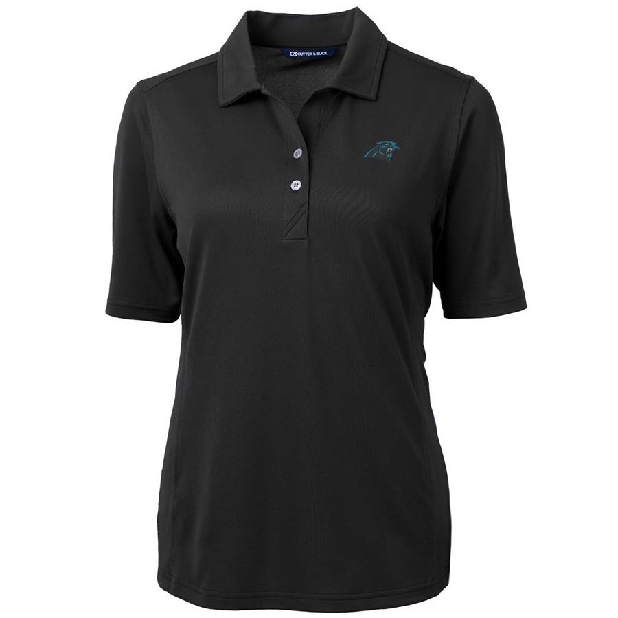 Carolina Panthers Cutter & Buck Women's Virtue Eco Pique Recycled Polo - Black