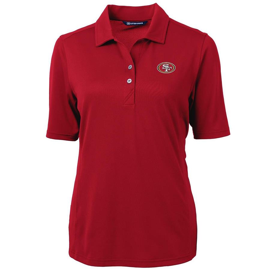 San Francisco 49ers Cutter & Buck Women's Virtue Eco Pique Recycled Polo - Scarlet