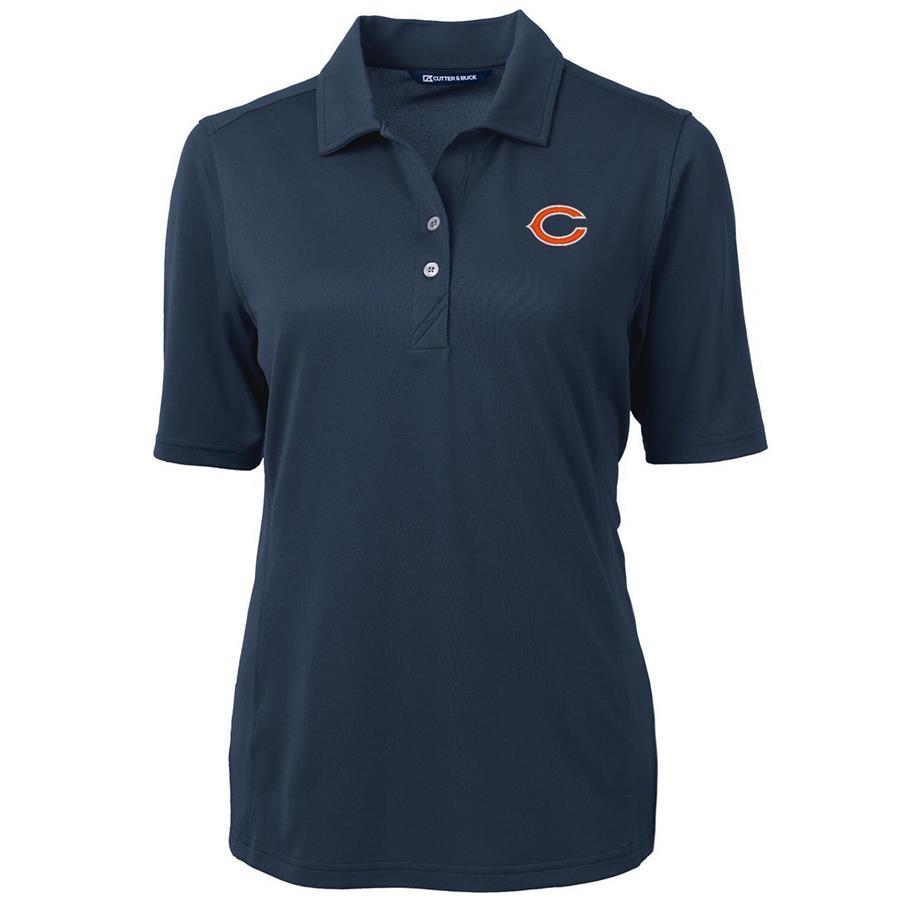 Chicago Bears Cutter & Buck Women's Virtue Eco Pique Recycled Polo - Navy