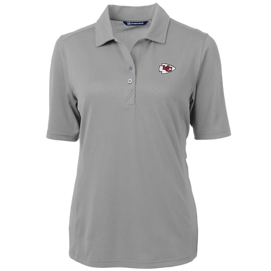 Kansas City Chiefs Cutter & Buck Women's Virtue Eco Pique Recycled Polo - Gray
