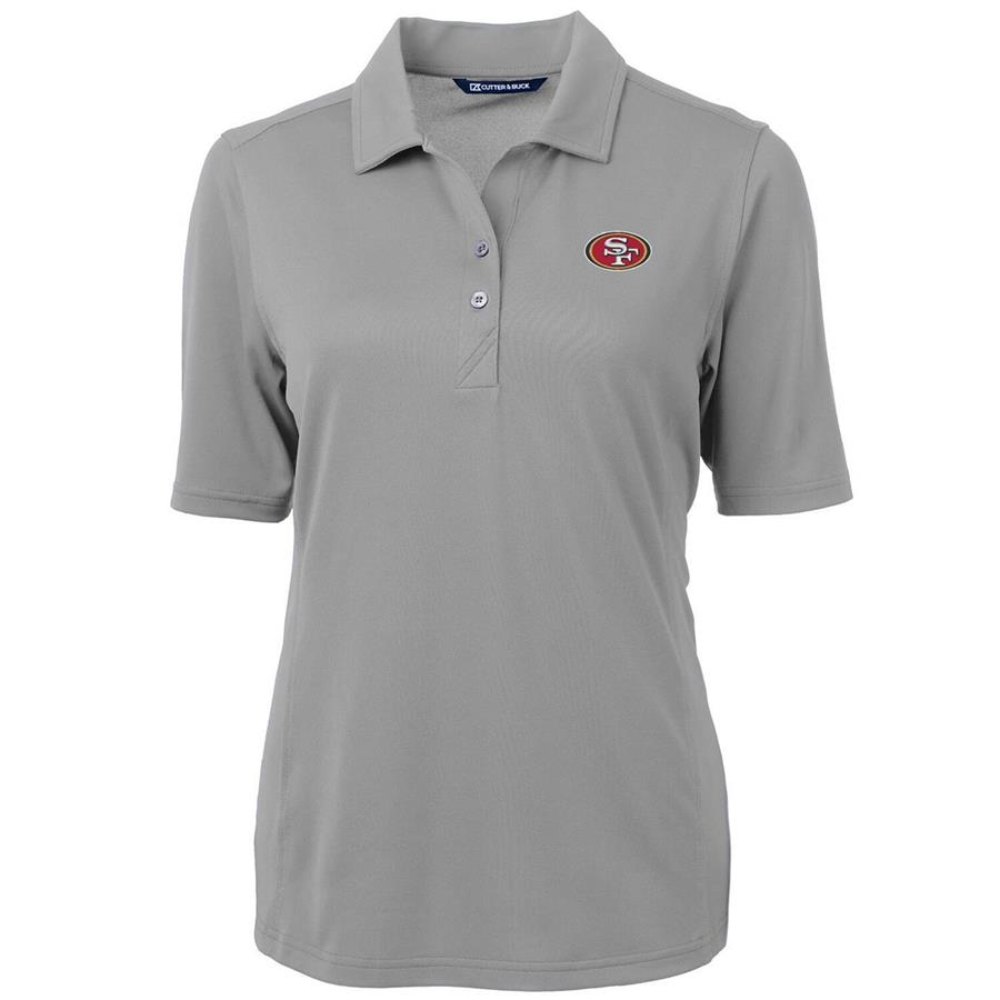 San Francisco 49ers Cutter & Buck Women's Virtue Eco Pique Recycled Polo - Gray