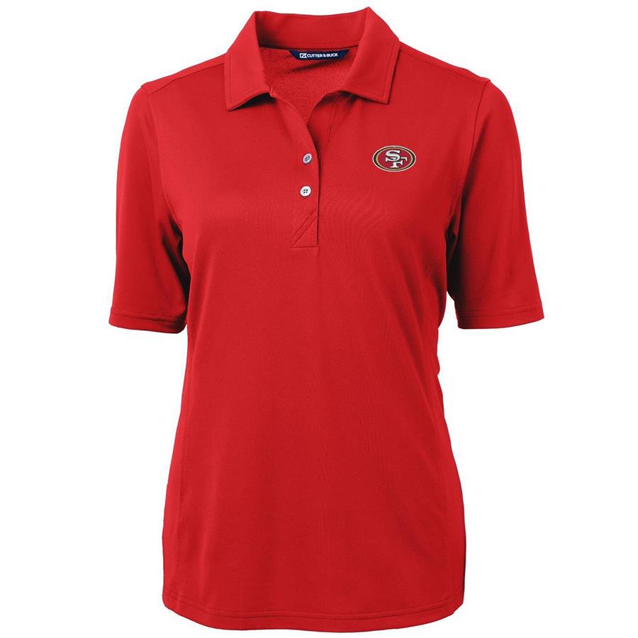 San Francisco 49ers Cutter & Buck Women's Team Virtue Eco Pique Recycled Polo - Scarlet