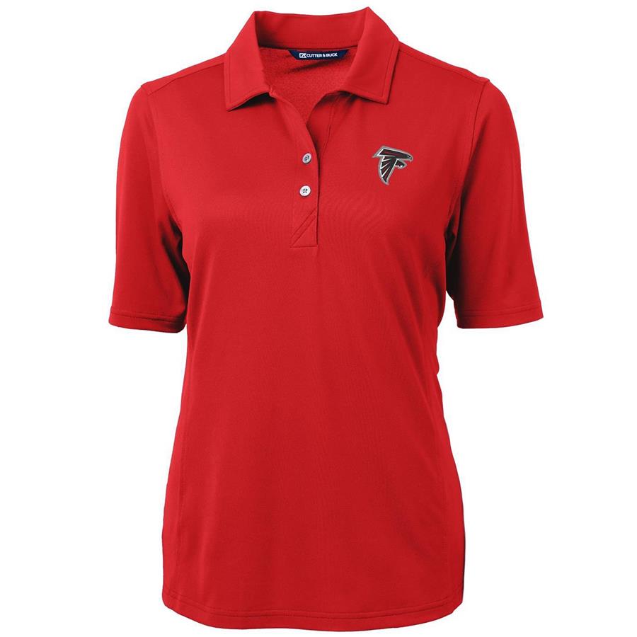 Atlanta Falcons Cutter & Buck Women's Team Virtue Eco Pique Recycled Polo - Red
