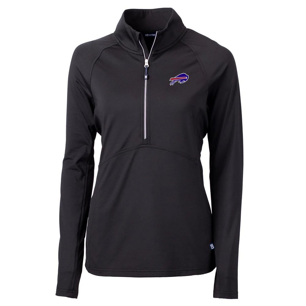 Buffalo Bills Cutter & Buck Women's Adapt Eco Knit Half-Zip Pullover Jacket - Black