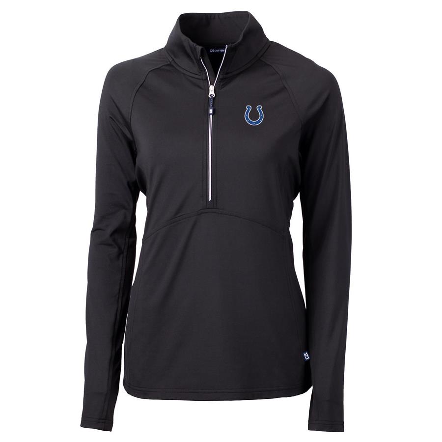 Indianapolis Colts Cutter & Buck Women's Adapt Eco Knit Half-Zip Pullover Jacket - Black