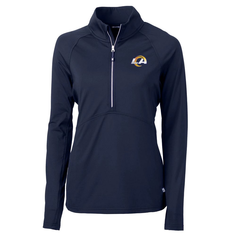 Los Angeles Rams Cutter & Buck Women's Adapt Eco Knit Half-Zip Pullover Jacket - Navy