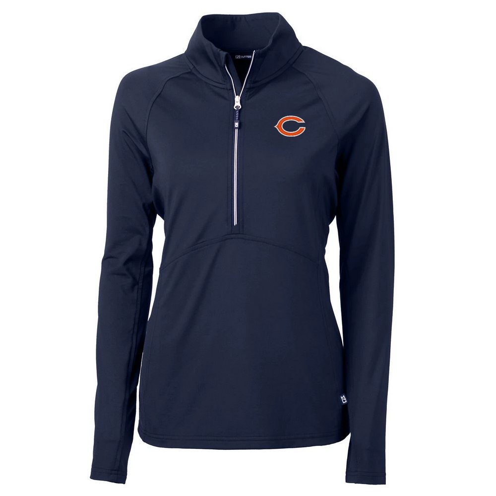 Chicago Bears Cutter & Buck Women's Adapt Eco Knit Half-Zip Pullover Jacket - Navy