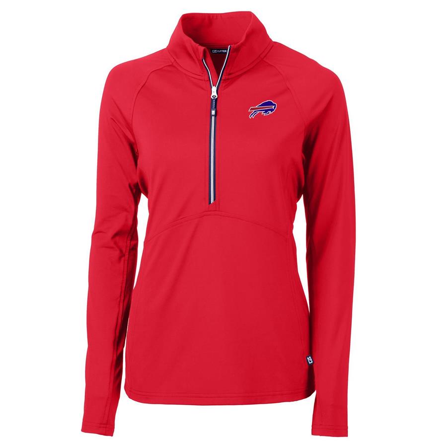 Buffalo Bills Cutter & Buck Women's Adapt Eco Knit Half-Zip Pullover Jacket - Red