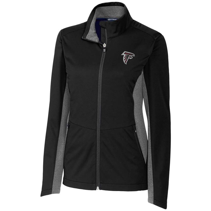 Atlanta Falcons Cutter & Buck Women's Navigate Softshell Full-Zip Jacket - Black