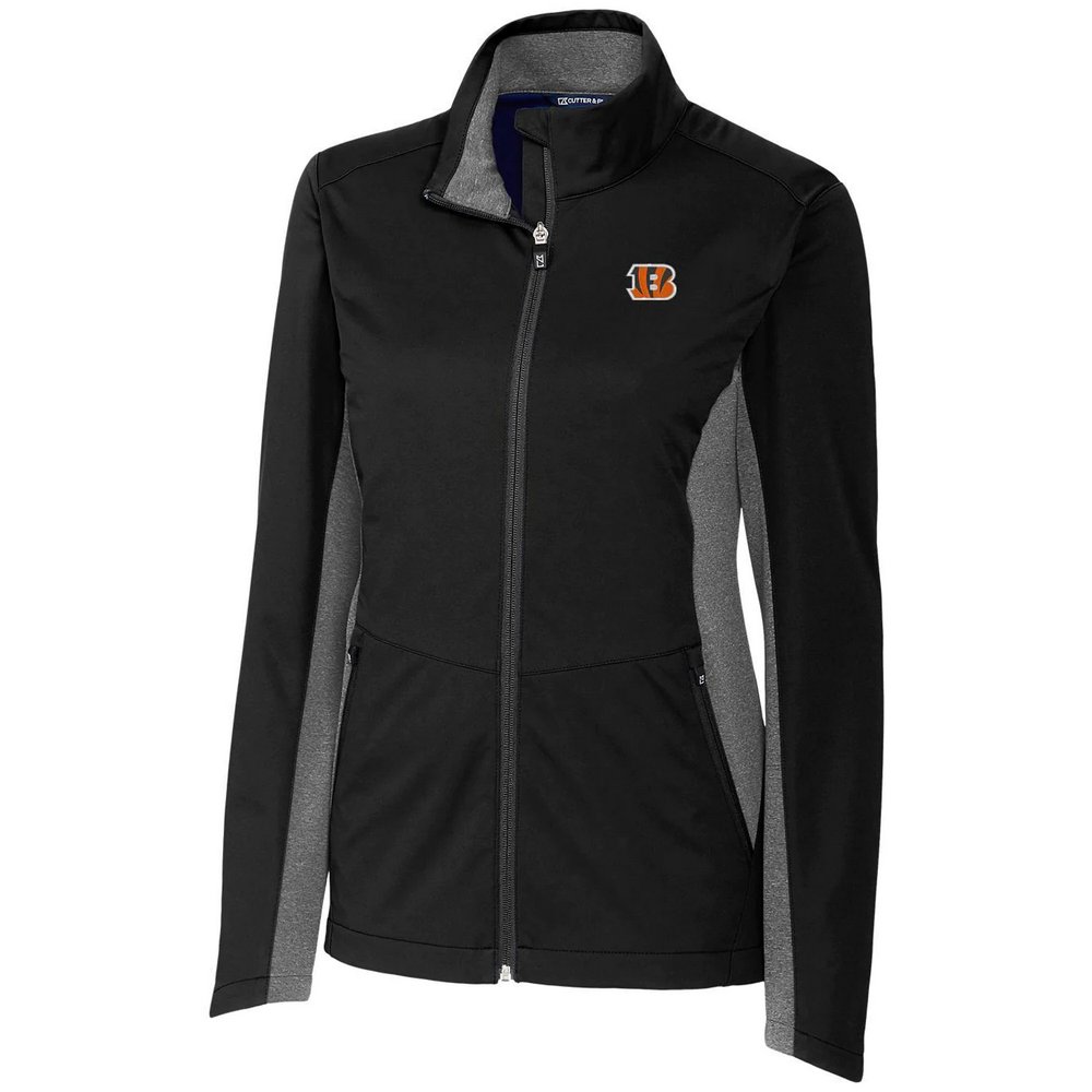 Cincinnati Bengals Cutter & Buck Women's Navigate Softshell Full-Zip Jacket - Black