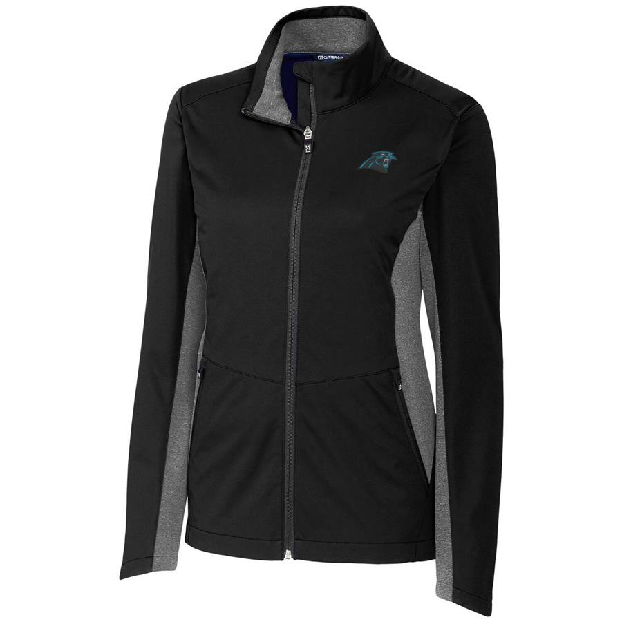 Carolina Panthers Cutter & Buck Women's Navigate Softshell Full-Zip Jacket - Black