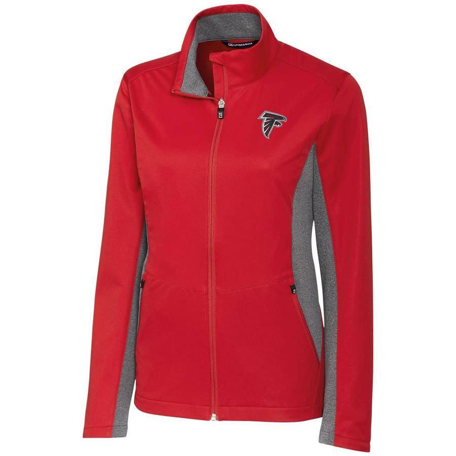 Atlanta Falcons Cutter & Buck Women's Navigate Softshell Full-Zip Jacket - Red