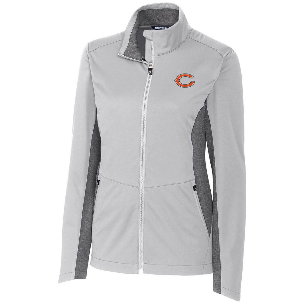 Chicago Bears Cutter & Buck Women's Navigate Softshell Full-Zip Jacket - Gray