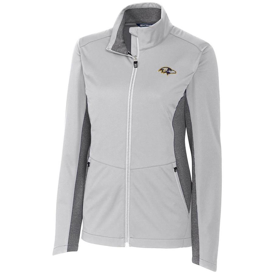Baltimore Ravens Cutter & Buck Women's Navigate Softshell Full-Zip Jacket - Gray