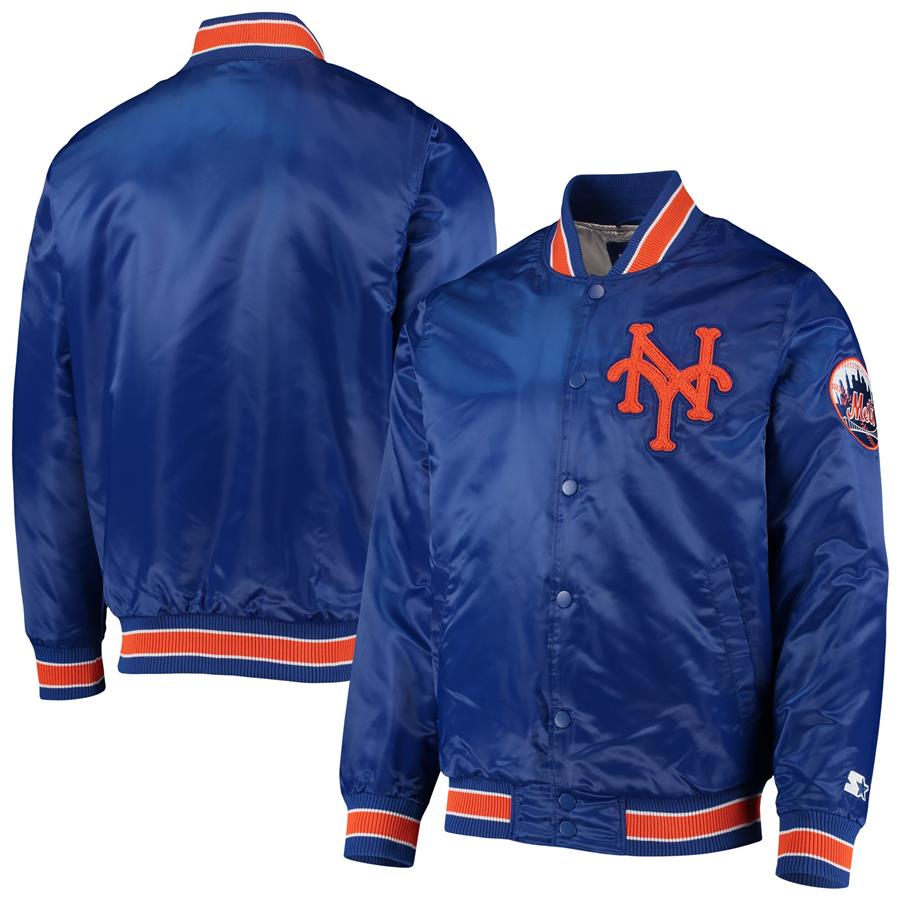 New York Mets Starter 35th Anniversary Varsity Satin Full-Snap Jacket - Royal