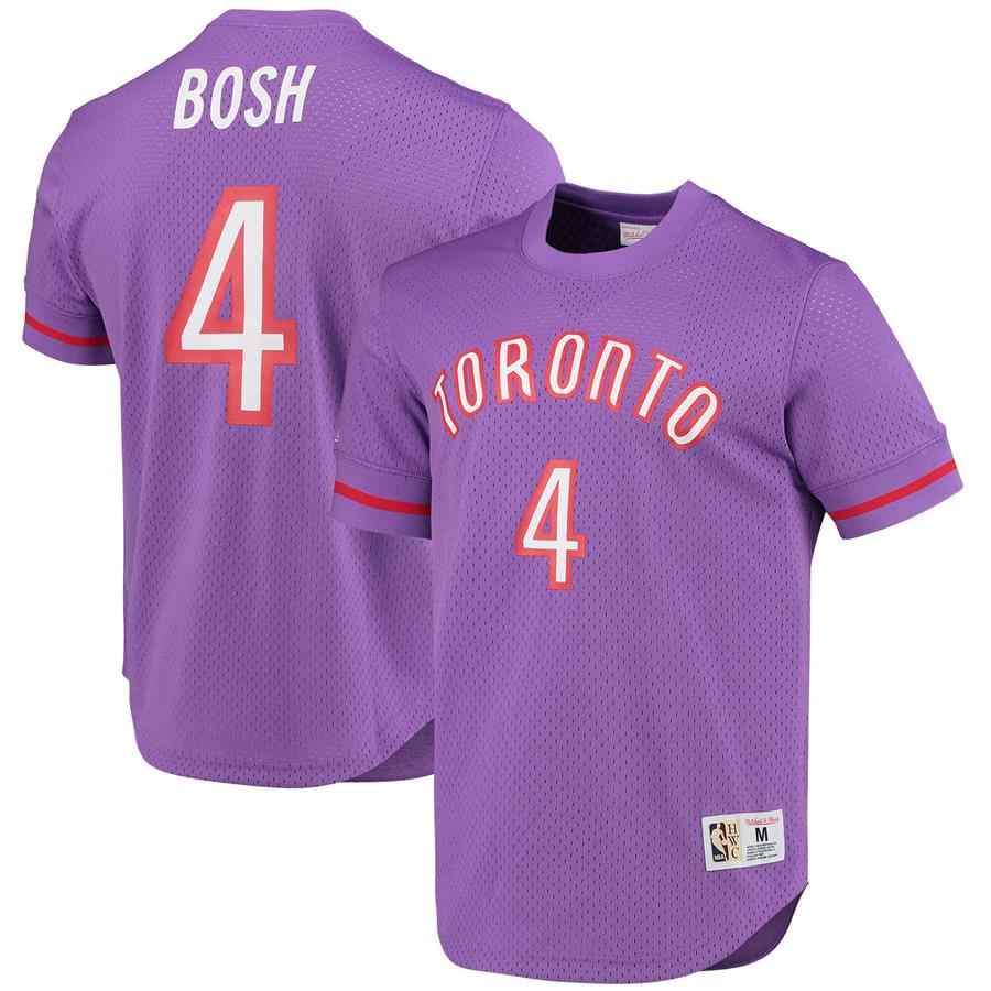 Chris Bosh Toronto Raptors Mitchell & Ness 2003 Mesh Name & Number T-Shirt - Purple
