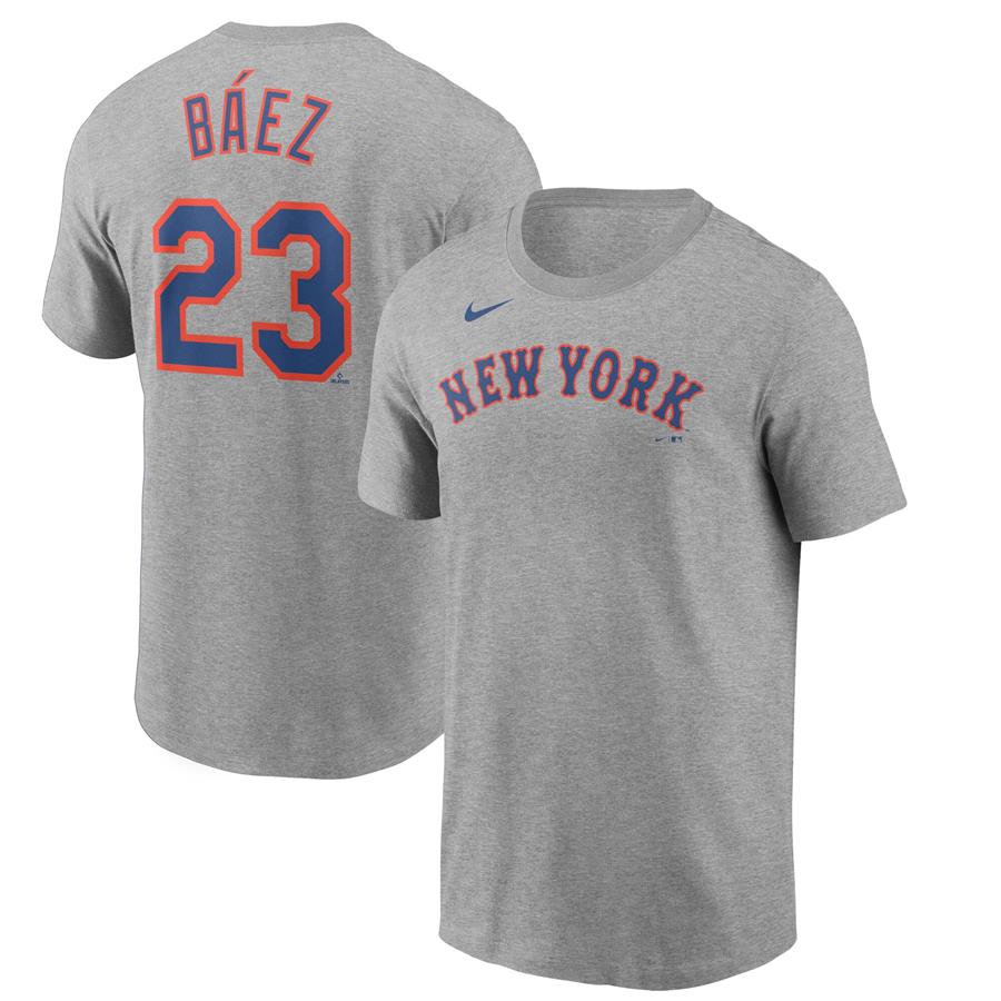 Javier Báez New York Mets Nike Name & Number T-Shirt - Heathered Gray