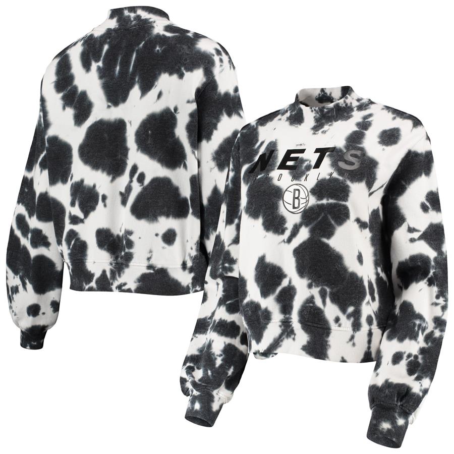 Brooklyn Nets Junk Food Women's Tie-Dye Pullover Sweatshirt - Black