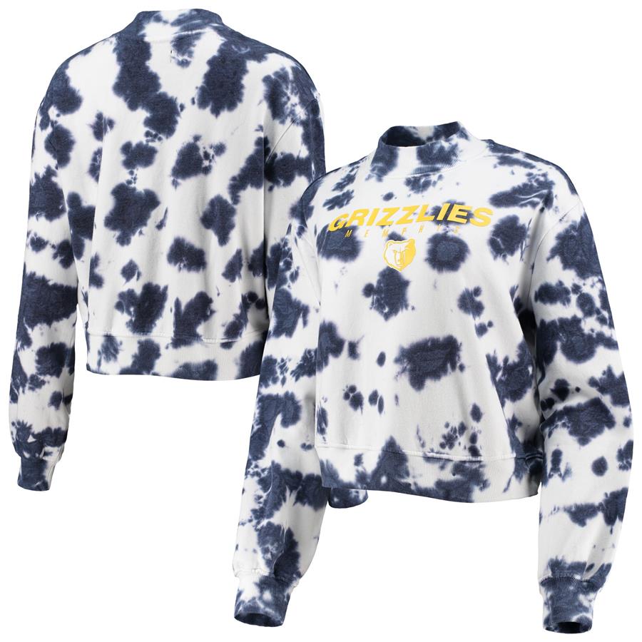 Memphis Grizzlies Junk Food Women's Tie-Dye Pullover Sweatshirt - Navy