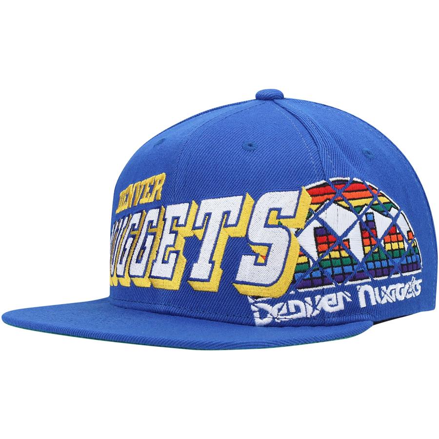 Denver Nuggets Mitchell & Ness Cooperstown Collection The Grid Snapback Hat - Royal