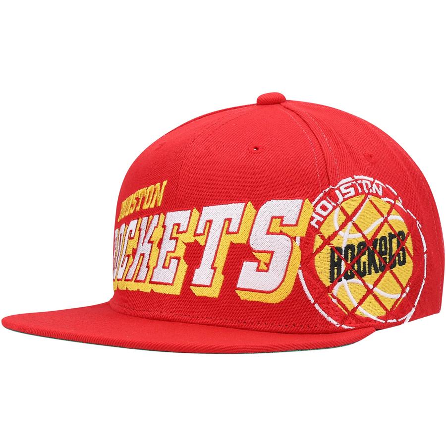 Houston Rockets Mitchell & Ness Cooperstown Collection The Grid Snapback Hat - Red