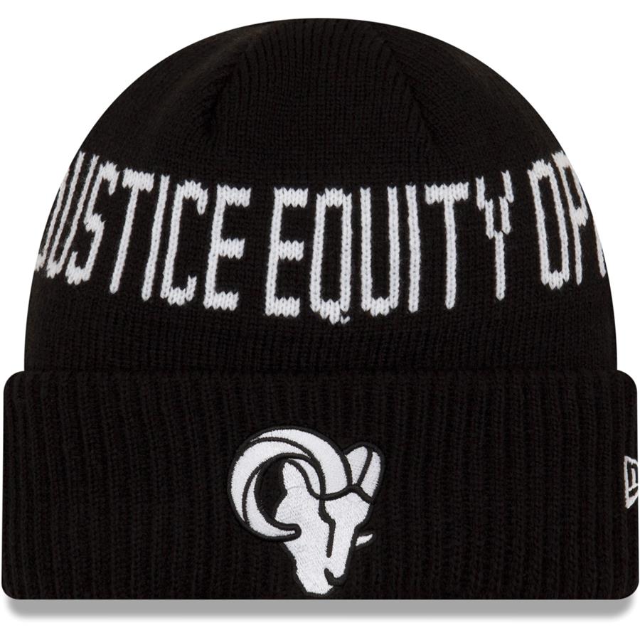 Los Angeles Rams New Era Team Social Justice Cuffed Knit Hat - Black