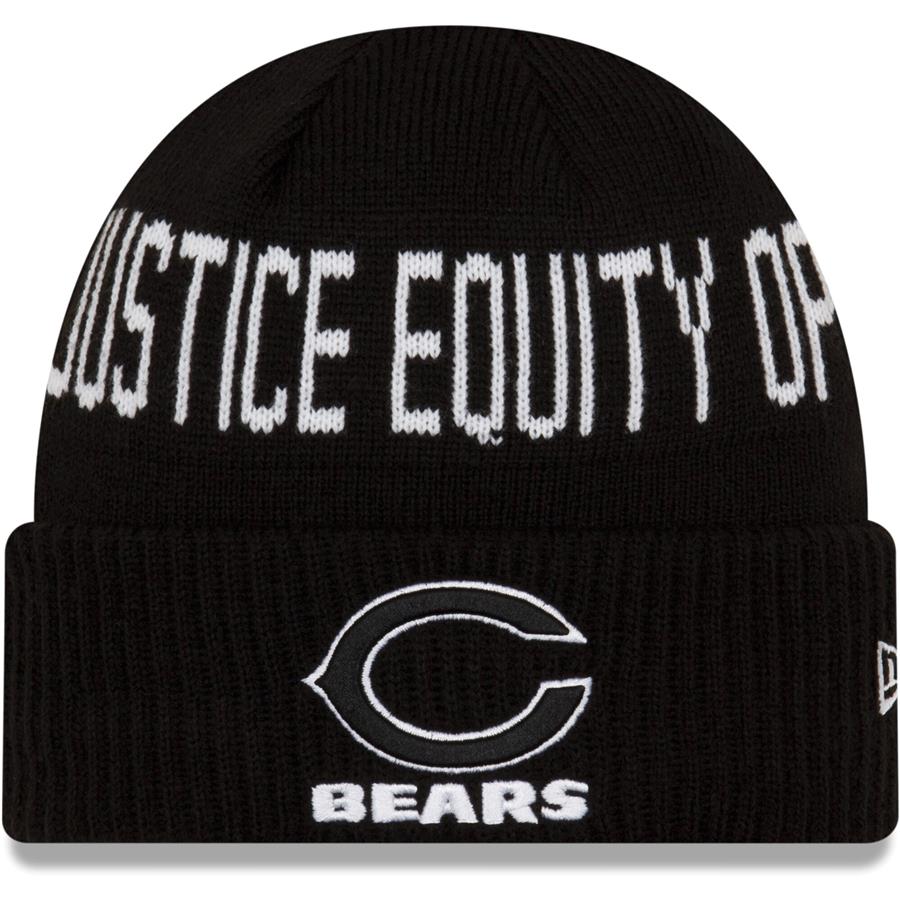 Chicago Bears New Era Primary Social Justice Cuffed Knit Hat - Black
