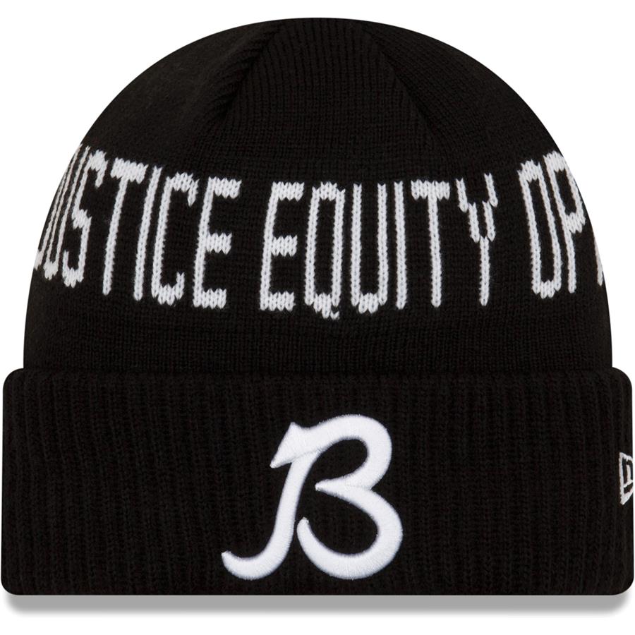 Chicago Bears New Era Logo Social Justice Cuffed Knit Hat - Black