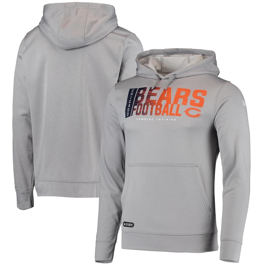 Chicago Bears New Era Combine Authentic Game On Pullover Hoodie - Heathered Gray