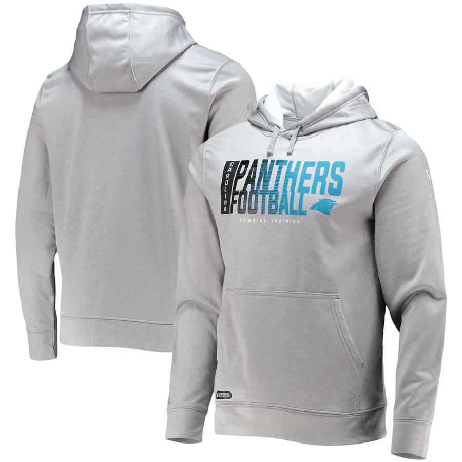 Carolina Panthers New Era Combine Authentic Game On Pullover Hoodie - Heathered Gray